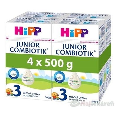 HiPP 3 JUNIOR COMBIOTIK mliečna výživa pre batoľatá (od 1 roka ) 4x500 g