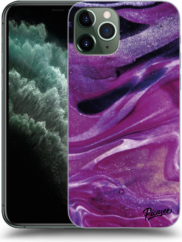 Picasee silikónové Apple iPhone 11 Pro - Purple glitter čierne