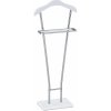 Autronic 83499-04 WT Nemý sluha, výška 110 cm, kov a masív, biely lak a chróm, nosnosť 6 kg