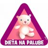 abenys nálepka na auto - DIEŤA NA PALUBE - ružový medvedík