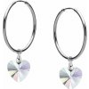 Swarovski e. náušnice kruhy so srdcom Softly Whisper see3628