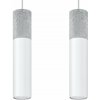 Sollux Lighting Závesné svietidlo Borgio, 2x betónové/biele kovové tienidlo