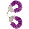 Toyjoy Furry Fun Cuffs - Plyšové kovové putá - Fialové