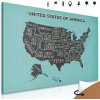 Obraz na korku moderná modro-zelená mapa USA so štátmi