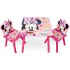 Detský drevený stolík + 2 stoličky MINNIE MOUSE, WD13978
