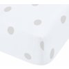 Biela/sivá napínacia flanelová plachta 150x200 cm Polka Dot – Catherine Lansfield