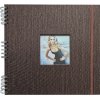 Špirálový fotoalbum na fotorožky 30x30/40s. CANVAS hnedý
