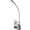 IMMAX 08980L FRESHMAN Stolná LED lampa s RGB podsvietením 10W 350lm držiak na ceruzky biela