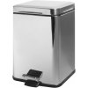 BISK Erga Niagara, hranatý odpadkový kôš 6l s pedálom, chrómová, ERG-00122