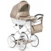 Elegantný kočík pre bábiky Rossie, béžová eko-koža metalická