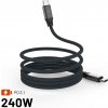 FIXED magnetický opletený kábel USB-C to USB-C PD 1.2m sivý FIXDBM-CC12-GR - Datový a nabíjací kábel USB-C 240W