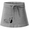 Mačka a gitara WC - Športová sukne - two in one - XL ( Tmavosivý melír )