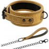 Fetish Submissive Origin Collar with Leash Vegan Leather