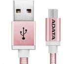 USB kábel Adata AMUCAL-100CMK-CRG microUSB, 1m, růžový