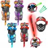 Teddies Ninja sada plast meč + maska ​​+ šípky 3ks na batérie so zvukom, svetlom, 4 farby