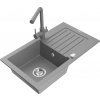 MEXEN/S MEXEN/S - Pablo granitový drez s odkvapkávačom vrátane batérie Duero, šedá 6510-71-671600-71