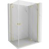 MEXEN/S - Mist-H L Duo sprchovací kút dvere krídlové 80 x 85, transparent, zlato kartáčovaná 8A5L-080L-085P-55-00