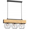 Luminex | Luster na lanku MENTON 3xE27/15W/230V čierna/hnedá/dub | LU1640