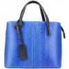 Azurovo modrá kožená kabelka 960 Made in Italy Modrá