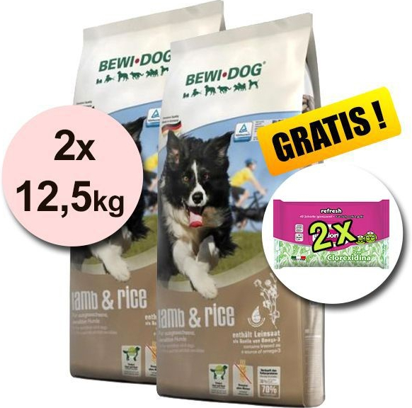 Bewi Dog Lamb & Rice contains linseed 2 x 12,5 kg