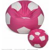 TopKing Sedací vak lopta XXXL 100 cm + podnožník XL 35 cm, ružovo/biely