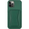 AppleKing kožený kryt s vreckom na karty a výklopným stojanom na iPhone 12 Pro Max - tmavozelený - možnosť vrátiť tovar ZADARMO do 30tich dní