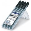 STAEDTLER Lumocolor 31 - permanentné univerzálne popisovače S/F/M/B - 4 čierne