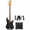 VINTAGE V40 COASTER BASS GUITAR PACK - GLOSS BLACK