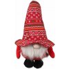 Hračka Dog Fantasy Winter Tale trpaslík pískací červený 30cm