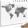 Obraz na korku podrobná čiernobiela mapa