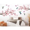 Nalepte.cz Motýle kolibríky a kvety textilní prelepiteľné samolepky na stenu arch 115 x 45 cm