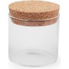 Sklenená fľaštička / dóza s korkom - 4 fľaštičk 1 (65x60 mm) Transparent