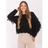 Factory Dámsky boho sveter s strapcami – rôzne farby, UNI Farba: Čierna, Veľkosť: UNI