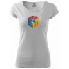 Rubikova kocka kreslená - Dámske tričko Pure - 2XL ( Biela )