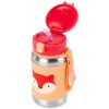 Skip Hop Spark Style Fľaša so slamkou na vodu nerez Líška 12m+ 350 ml