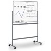 Mobilná obojstranná biela popisovacia tabuľa, magnetická, 1800 x 1200 mm