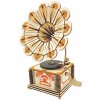 Woodcraft drevené 3D puzzle gramofón farebný
