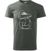 Futbalová lopta kopačka jedným ťahom - Klasické pánske tričko vyššej gramáže - 4XL ( Tmavá bridlica (sivá so zeleným nádychom) )