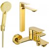 Sada batérií MEXEN ALEXA X - umývadlová batéria + vaňová batéria so sprchou zlatá