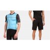 KILPI CORRIDOR-M Svetlomodrý cyklistický dres + KILPI HIXON-M Čierne cyklistické kraťasy - 3XL