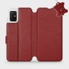 Flip puzdro na mobil Samsung Galaxy A51 – Tmavo červené – kožené – Dark Red Leather 5903516122653