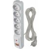 Prepäťová ochrana – 5 zásuviek, 5m, sivá