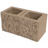 DITON Plotová tvárnica s fazetou A jednostranná piesková 38,5 x 19 x 19 cm