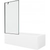 MEXEN/S - Vega obdĺžniková vaňa 150 x 70 cm s panelom + vaňová zástena 90, čierna vzor 550115070X9509007070