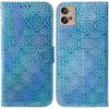 Peňaženkové kožené puzdro COLORFUL na Motorola Moto G32 - Modrá