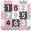 Penové puzzle podložka ohrádka Milly Mally Jolly 3x3 Digits Pink Grey