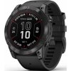 Garmin Fenix 7 PRO Sapphire Solar Gray DLC Titanium / Black Silicone Band