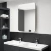 LED koupelnová skříňka se zrcadlem dub 60 x 11 x 80 cm Hnědá 326507