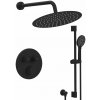 Sapho SMART SELECT sprchový set s termostatickou batériou, 2 výstupy, posuvný držiak sprchy, čierna mat RP032B-02