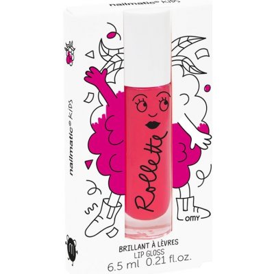 Nailmatic Kids Rollette lesk na pery pre deti odtieň Raspberry 6,5 ml